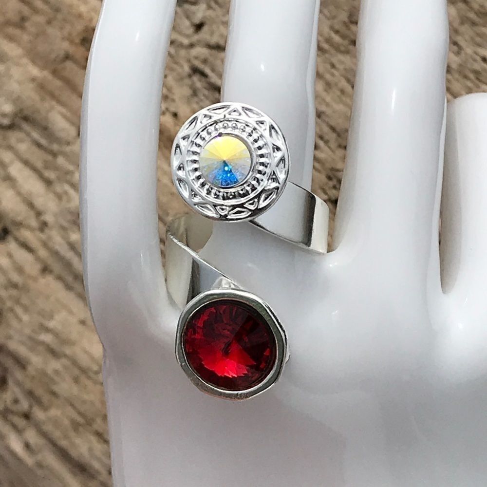 Handcrafted Sparkly Ring Made with Swarovski Crystal Adjustable Fit