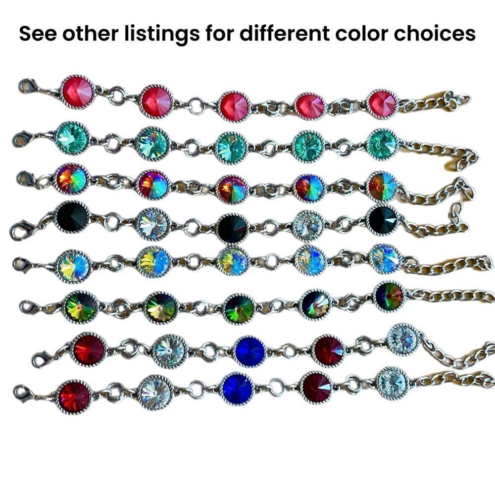 Handcrafted bracelet with colorful Tears of Isis Swarovski crystals
