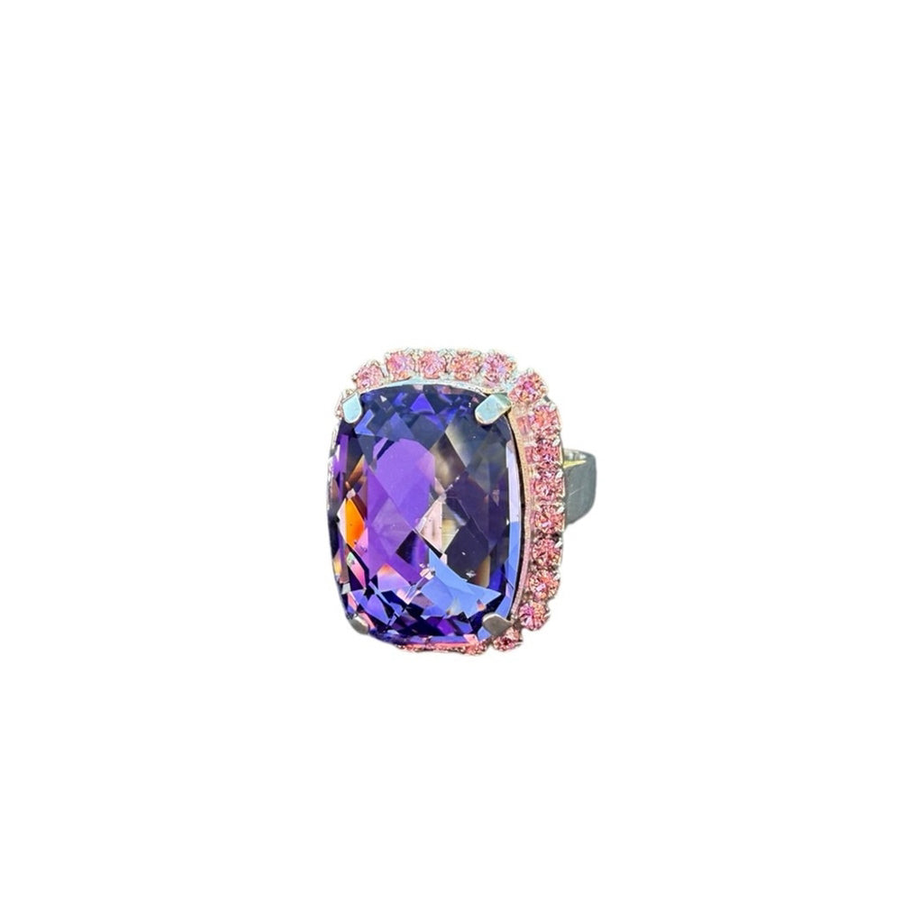 Handcrafted sparkly ring made with Swarovski crystal adjustable fit