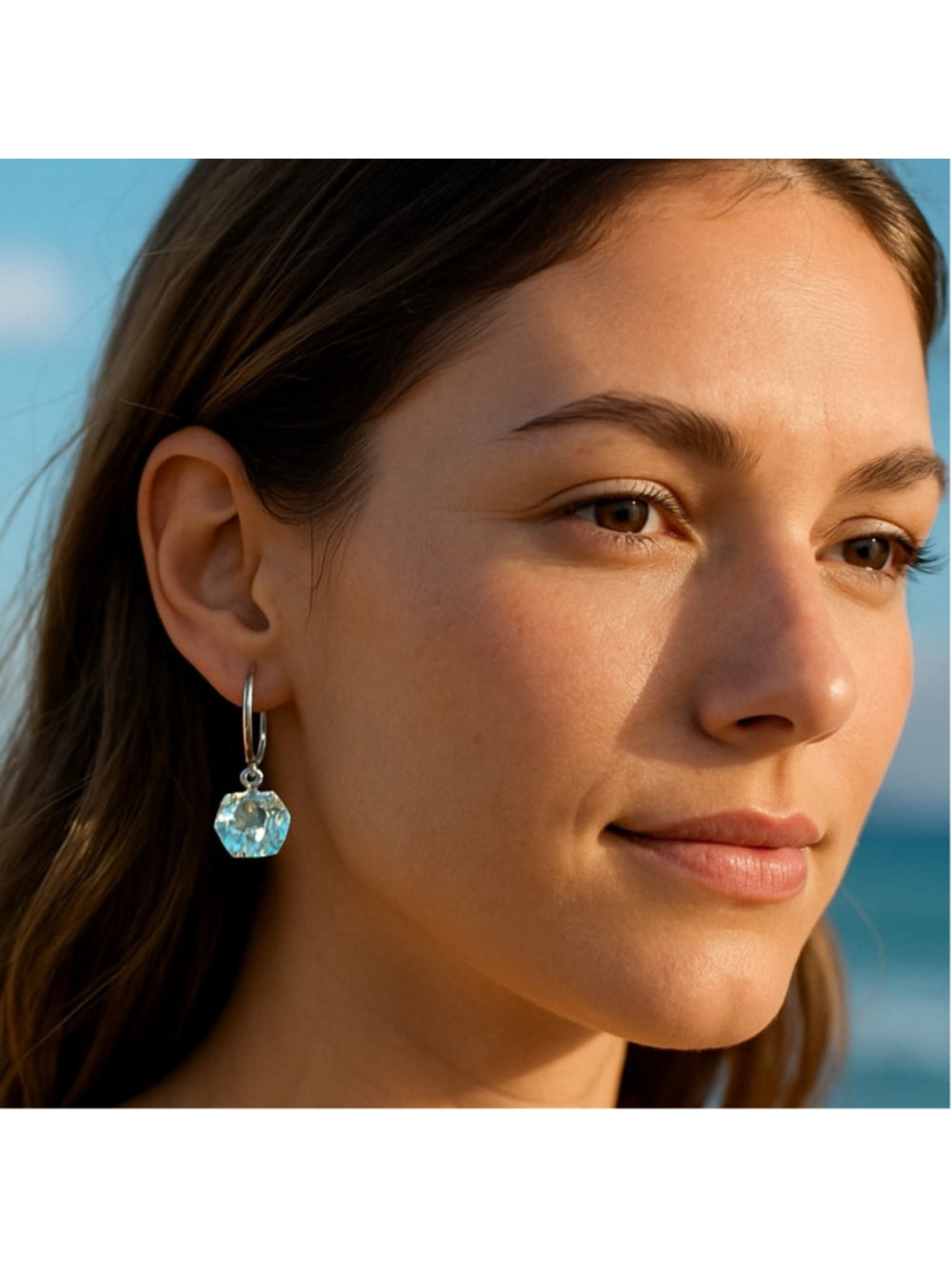 Handcrafted earrings with sparkly clear Swarovski crystal