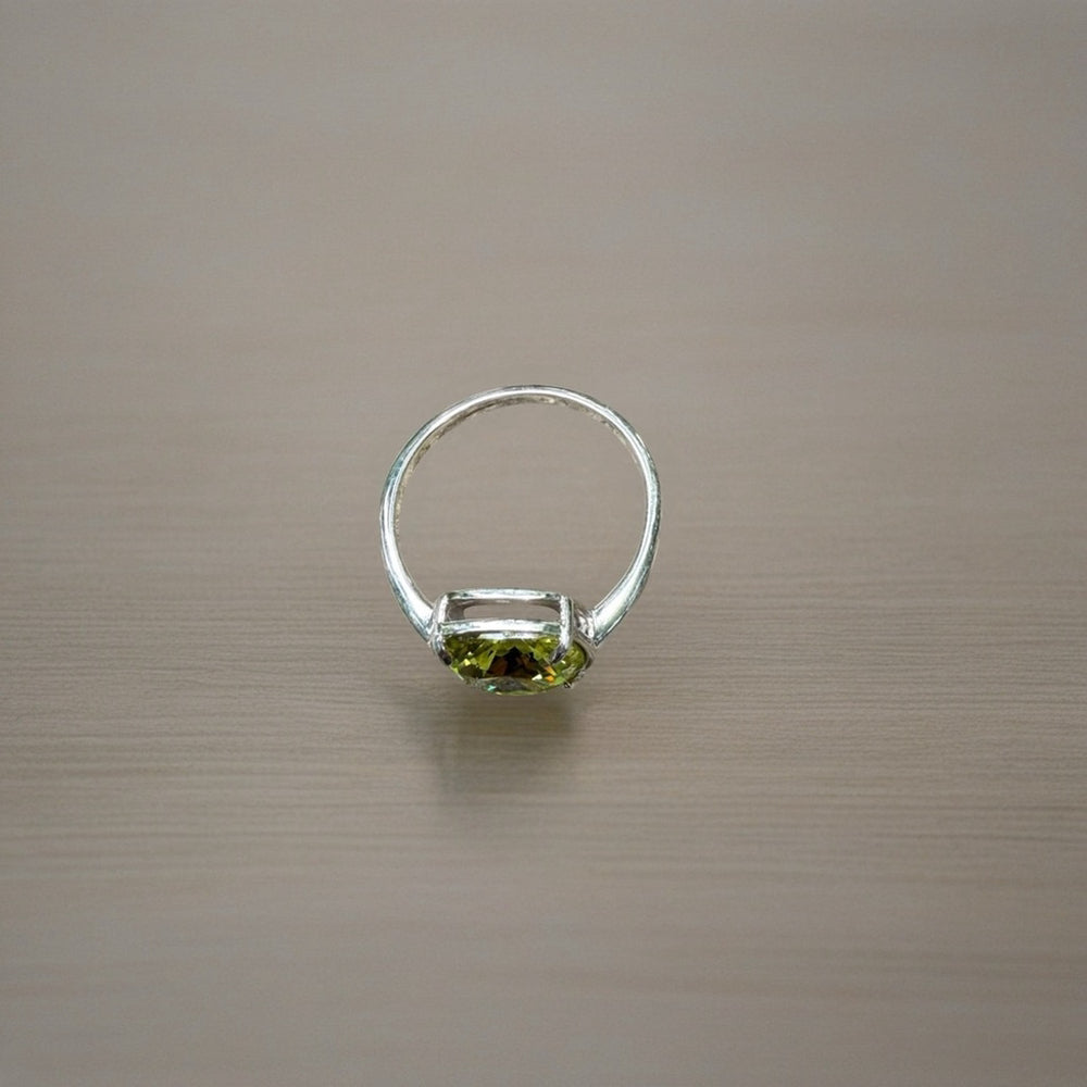 Handcrafted sparkly ring made with Swarovski citrus crystal size 7