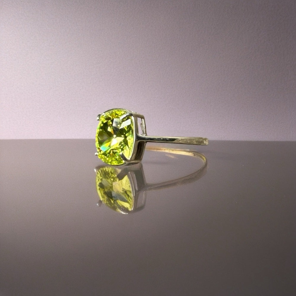 Handcrafted sparkly ring made with Swarovski citrus crystal size 7