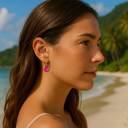 Handcrafted earrings with royal red delite Swarovski crystal
