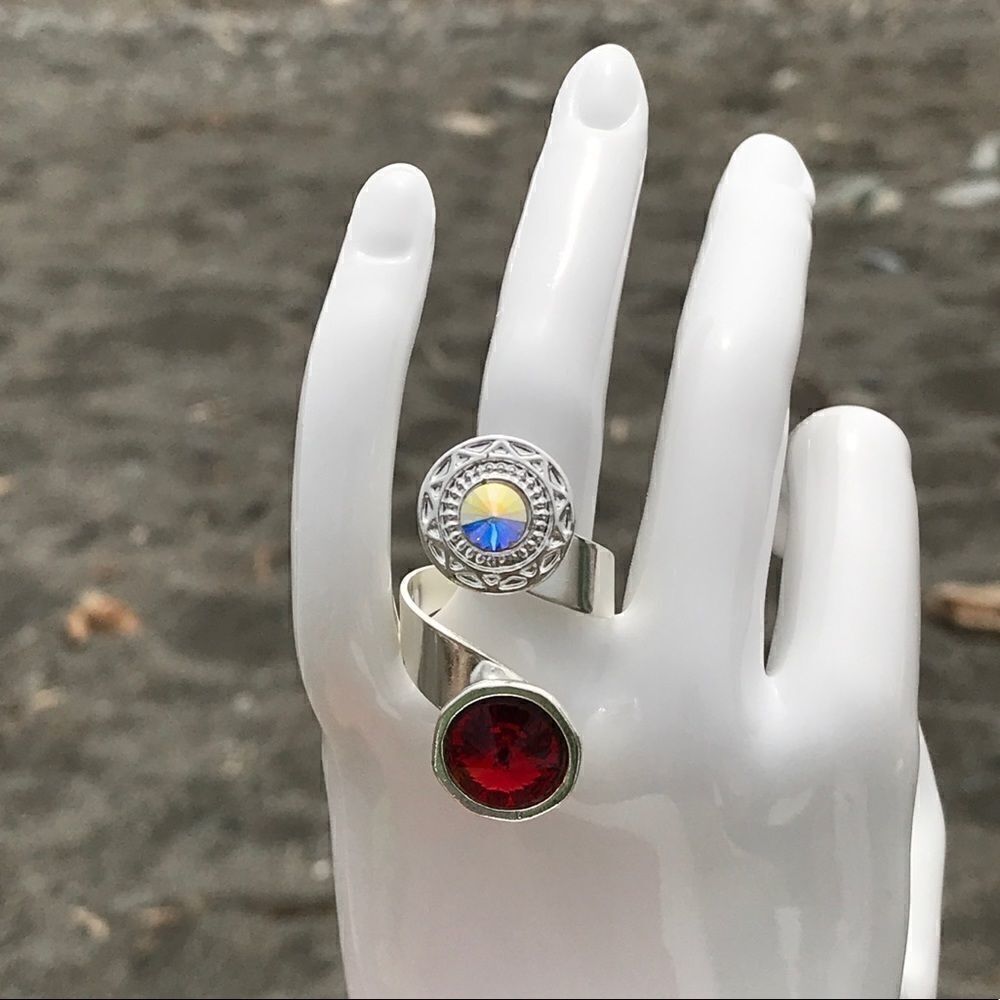 Handcrafted Sparkly Ring Made with Swarovski Crystal Adjustable Fit
