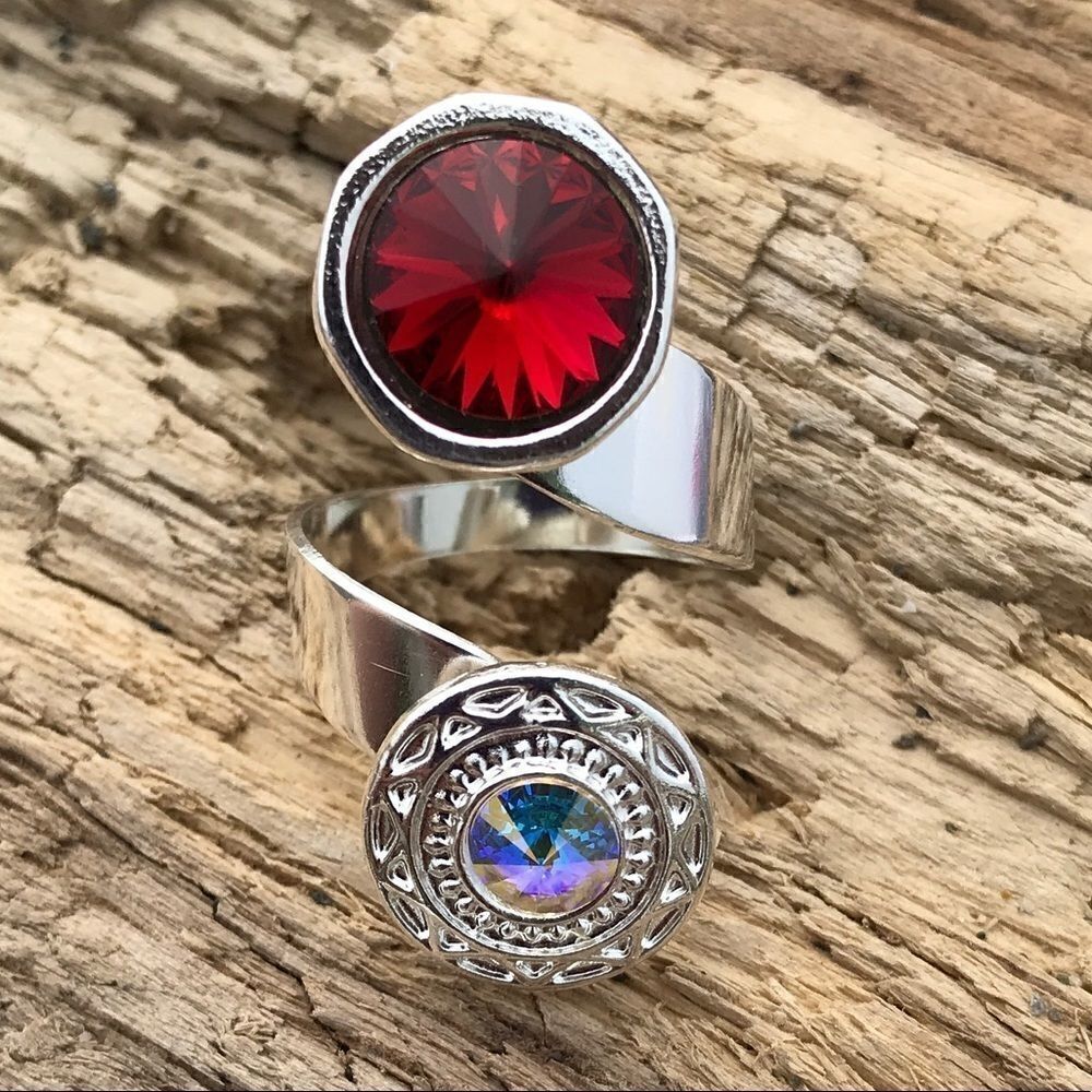 Handcrafted Sparkly Ring Made with Swarovski Crystal Adjustable Fit