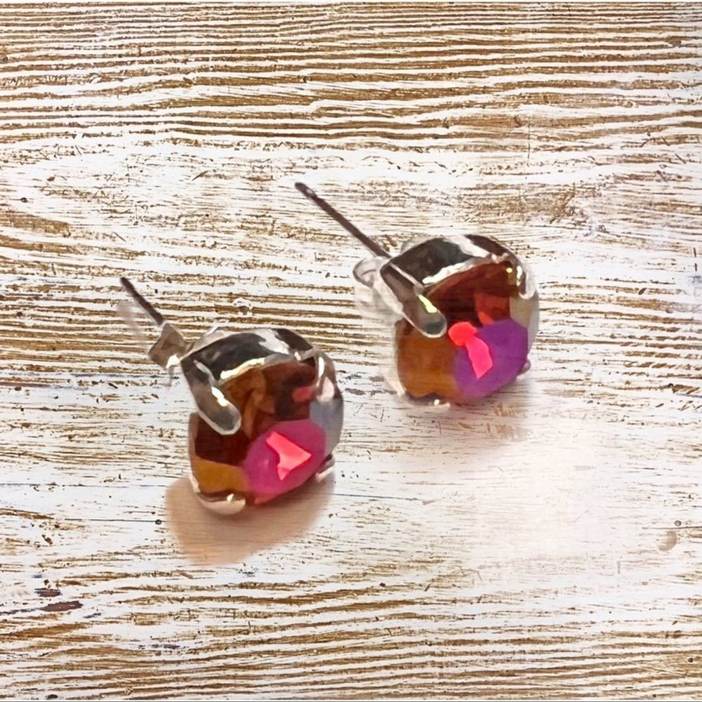 Handcrafted Earrings a Sparkly Red and AB coated Swarovski Crystal