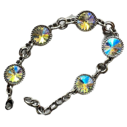 Handcrafted bracelet with colorful Tears of Isis Swarovski crystals