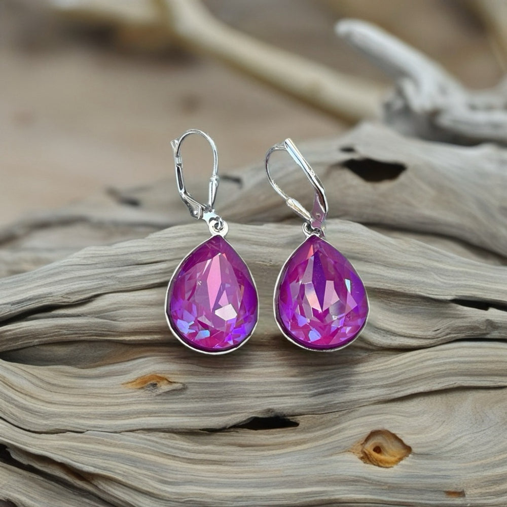 Handcrafted earrings with Swarovski crystal crystal color ultra jasmine