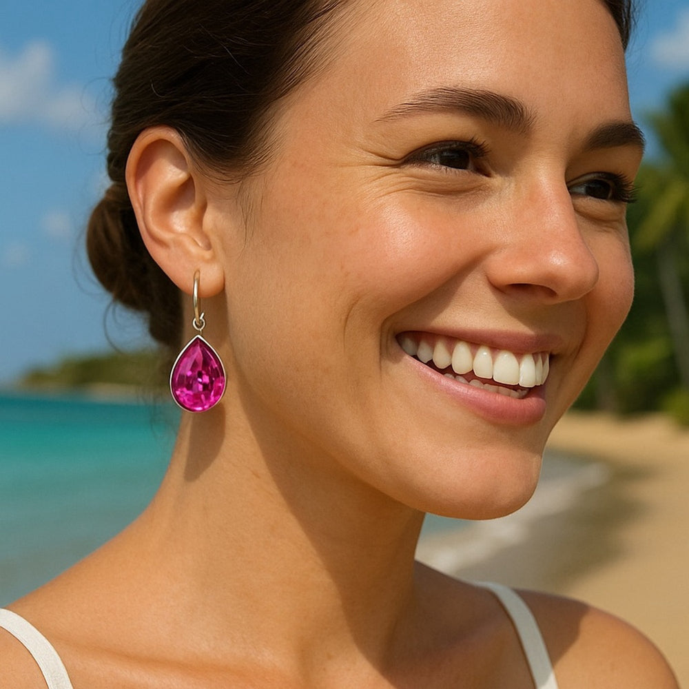 Handcrafted earrings with Swarovski crystal crystal color ultra jasmine