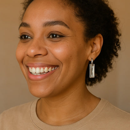 Handcrafted earrings made with Austrian clear baguette crystals