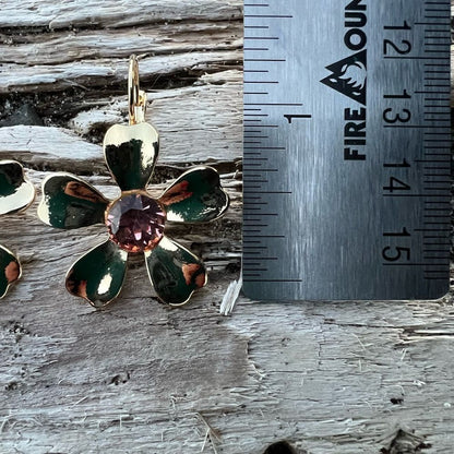Handcrafted earrings with sparkly Aurora crystal