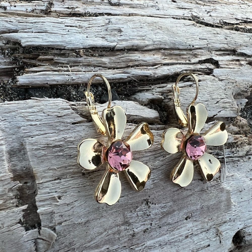 Handcrafted earrings with sparkly Aurora crystal