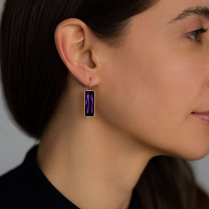 Handcrafted earrings with Austrian baguette crystal