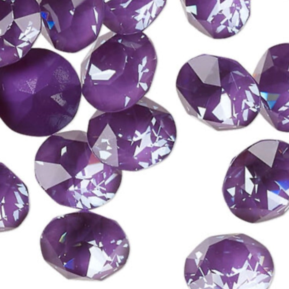 Handcrafted petite stud earrings with Swarovski crystal purple ignite