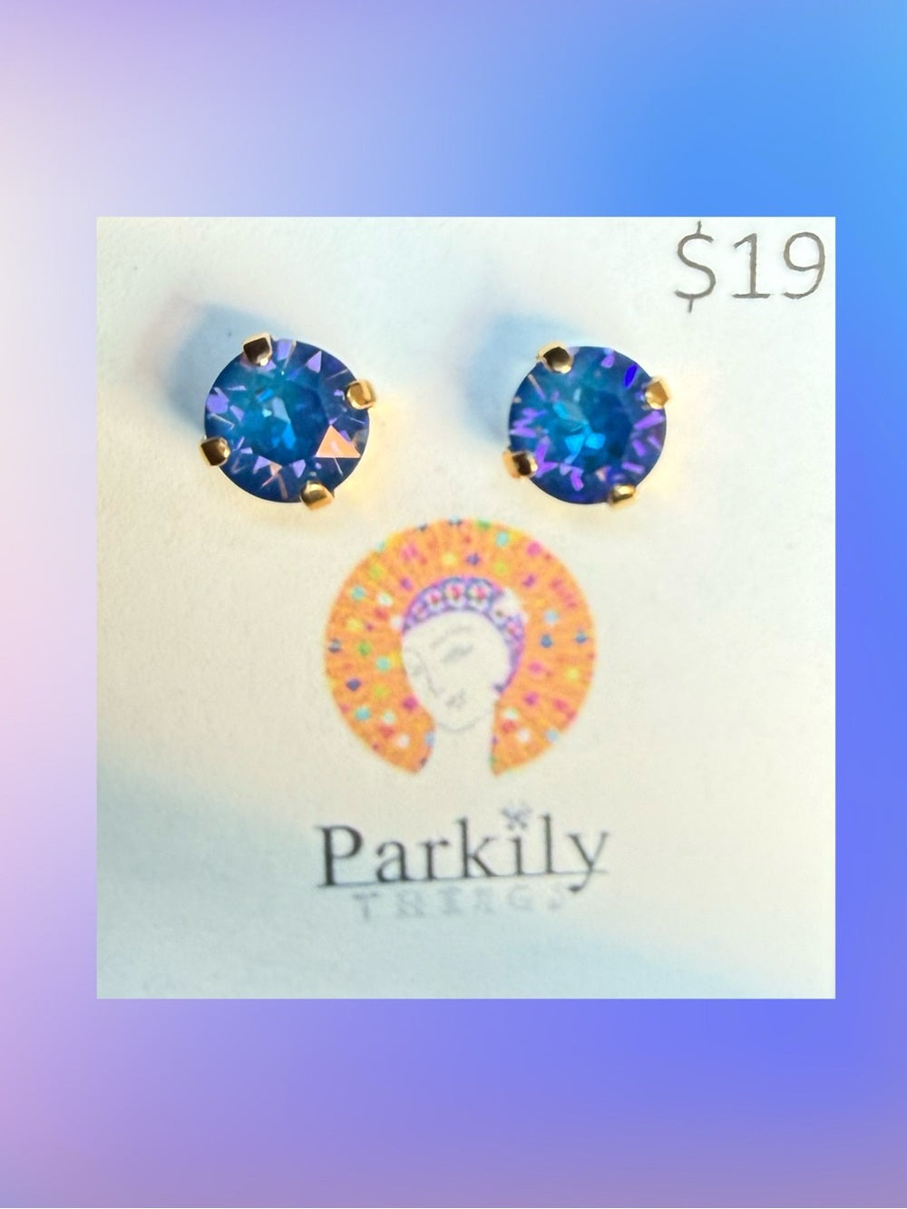 Handcrafted stud earrings with Swarovski crystal