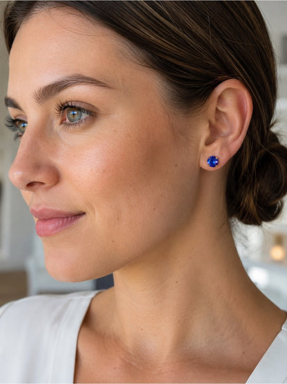 Handcrafted stud earrings with Swarovski crystal