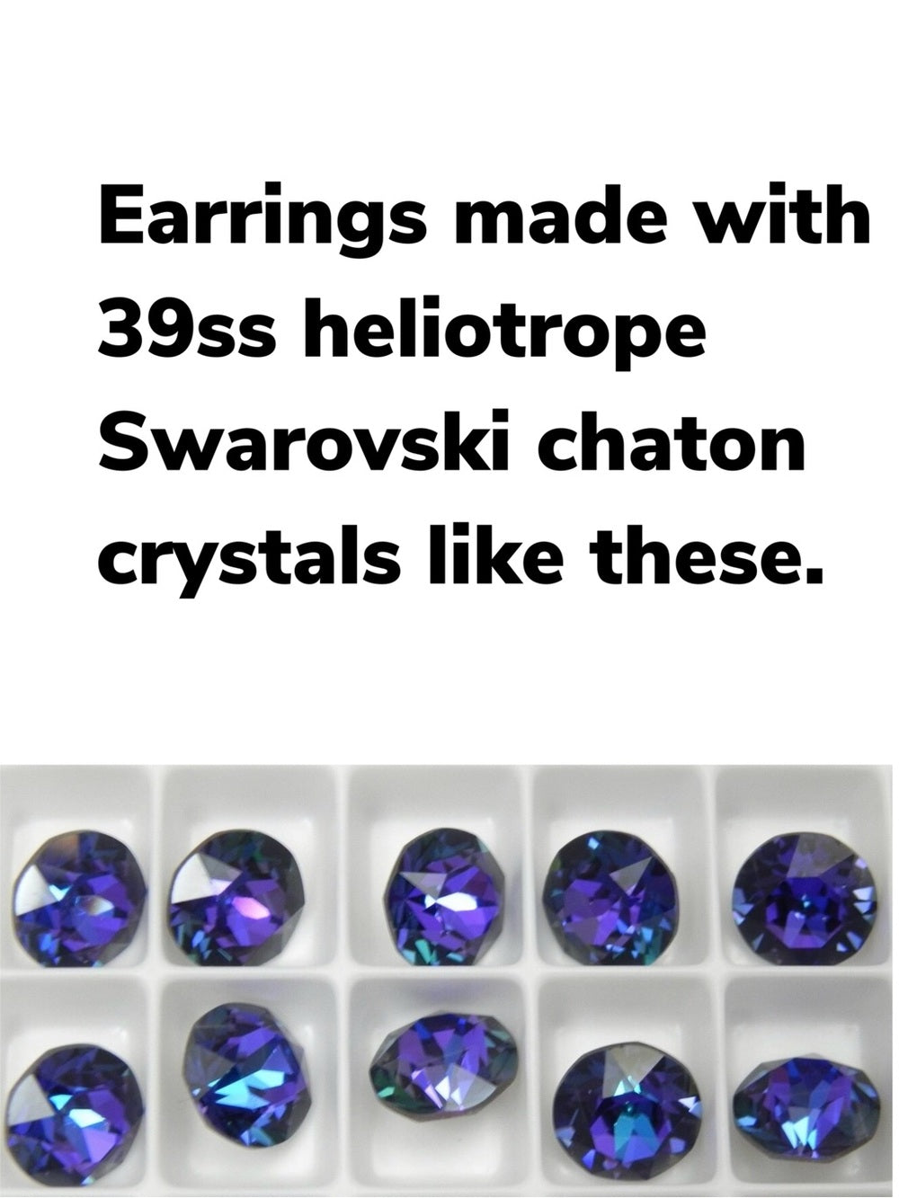 Handcrafted stud earrings with Swarovski crystal