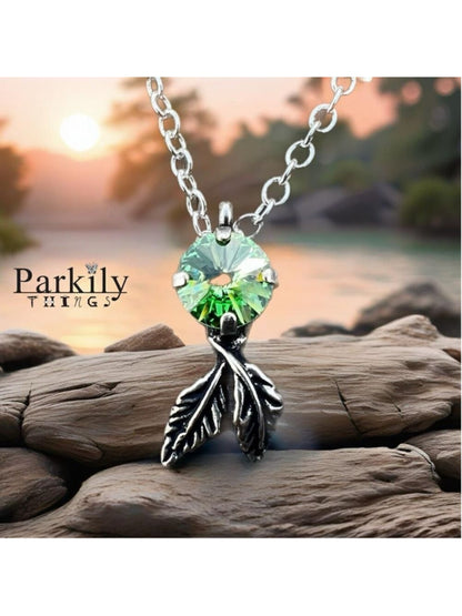 Handcrafted Necklace with Swarovski Crystal and Chain