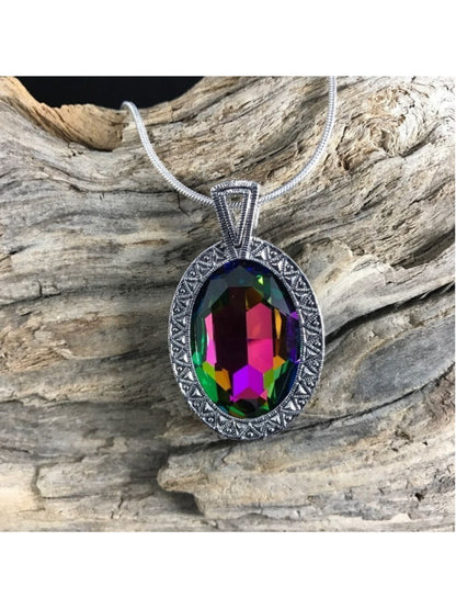 Handcrafted Necklace made with Swarovski medium vitrail crystal