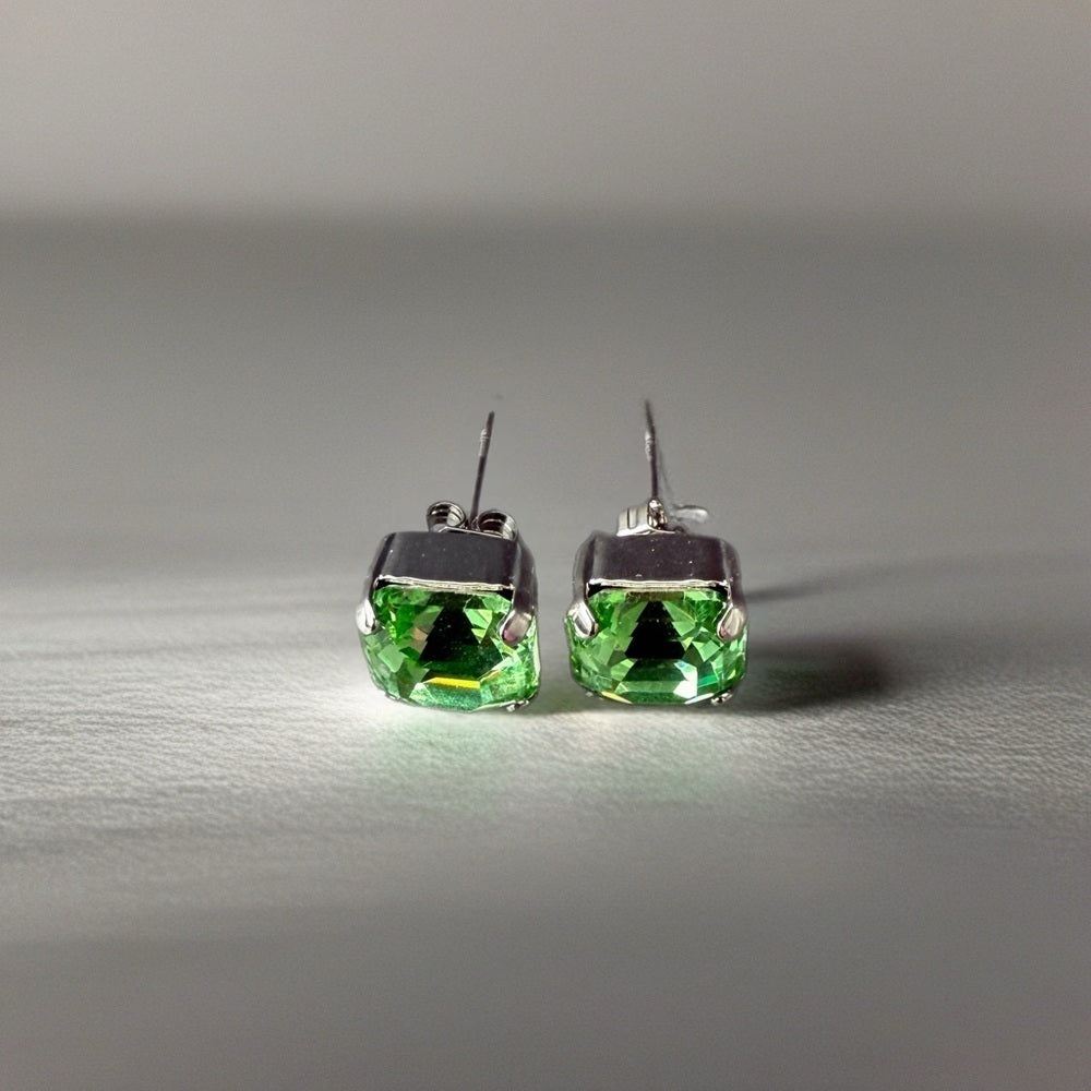 Handcrafted post earrings with Swarovski crystal