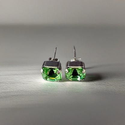 Handcrafted post earrings with Swarovski crystal