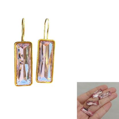 Handcrafted earrings with Austrian crystal and gold fishhook earwire