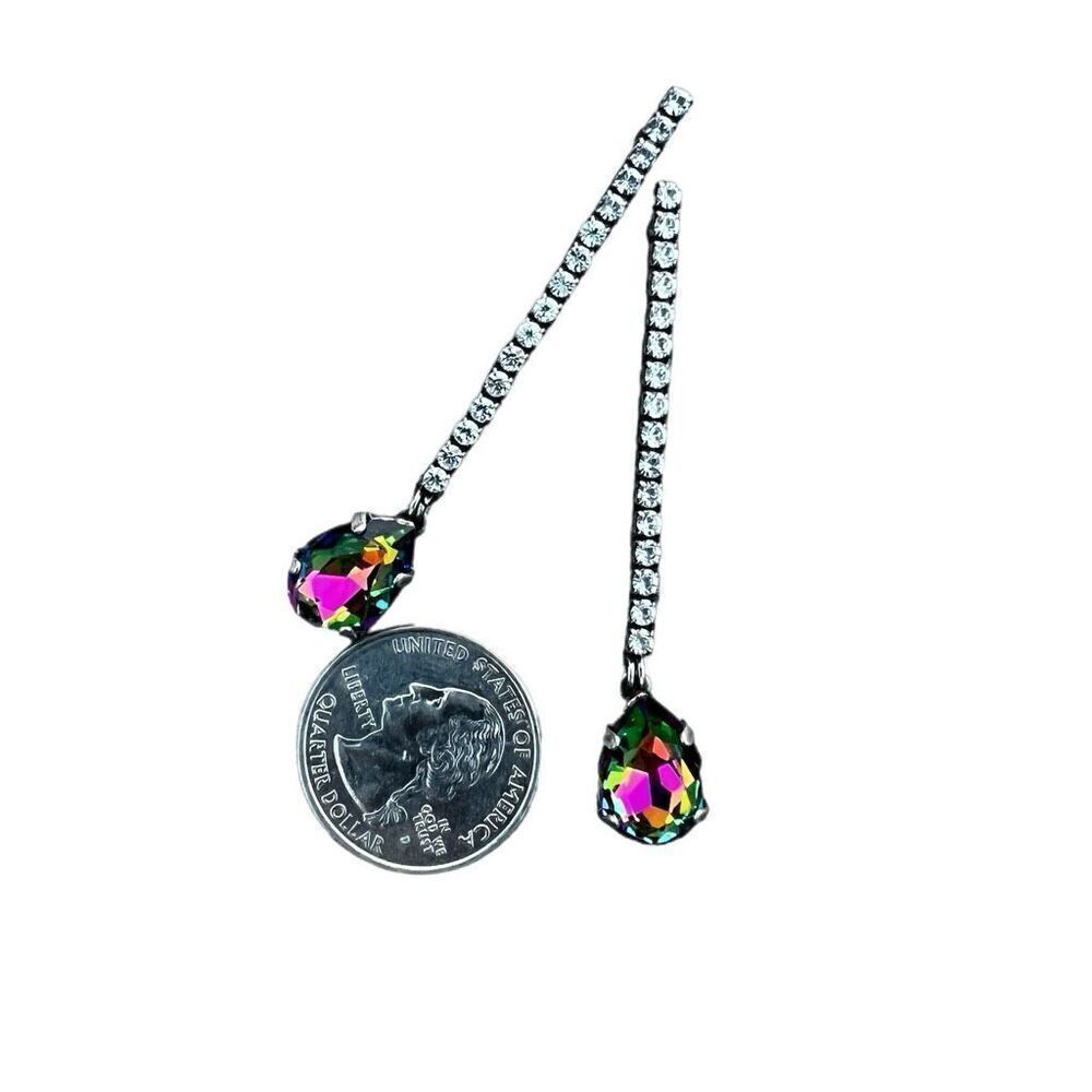 Handcrafted post earrings with Swarovski medium vitrail crystal