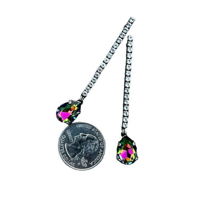 Handcrafted post earrings with Swarovski medium vitrail crystal