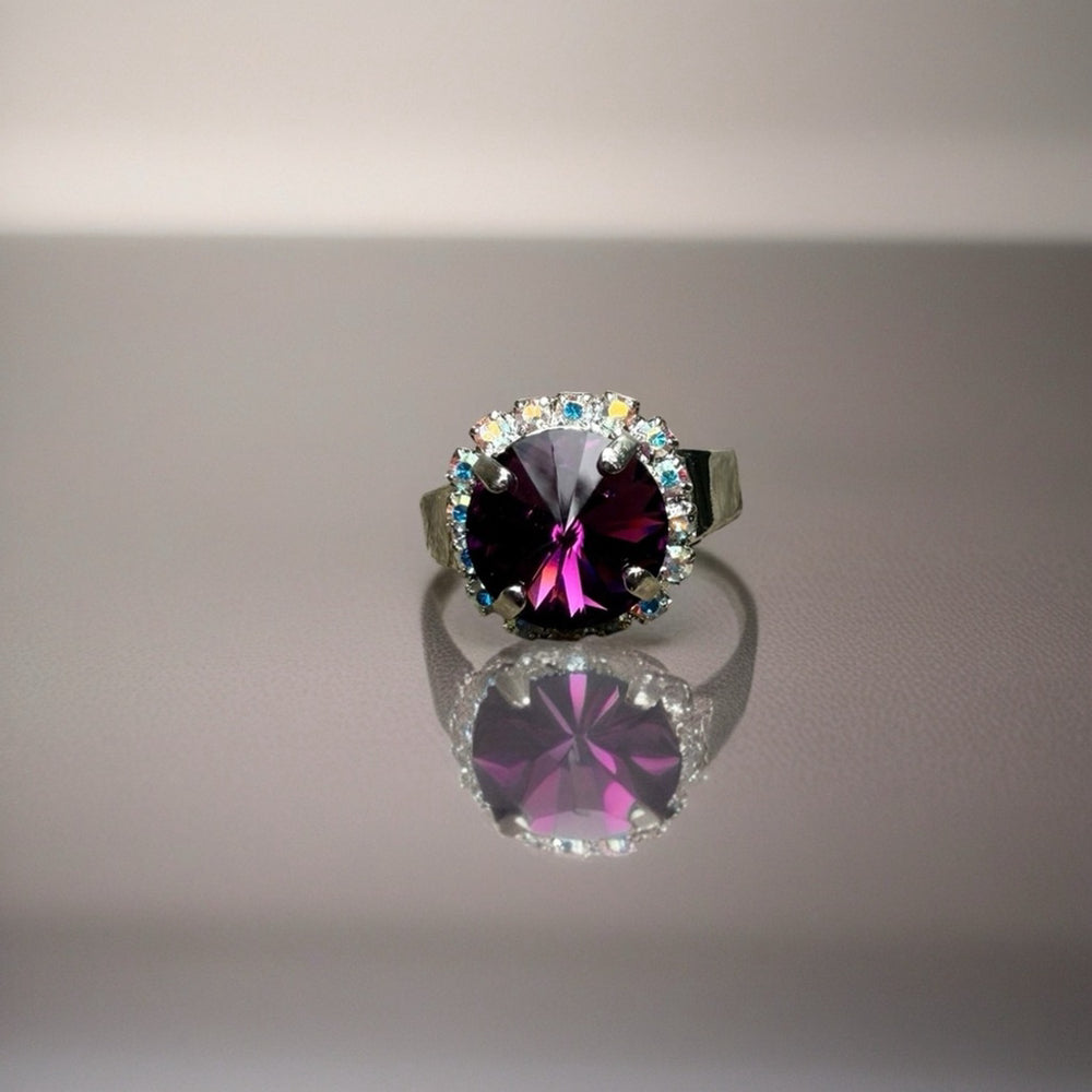 Handcrafted sparkly ring made with Swarovski crystal adjustable fit
