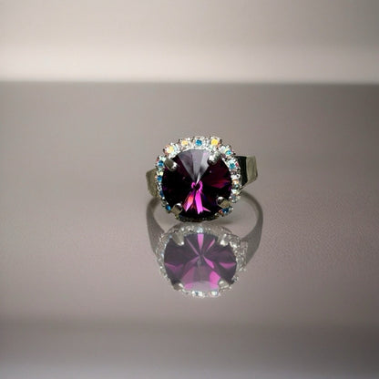 Handcrafted sparkly ring made with Swarovski crystal adjustable fit