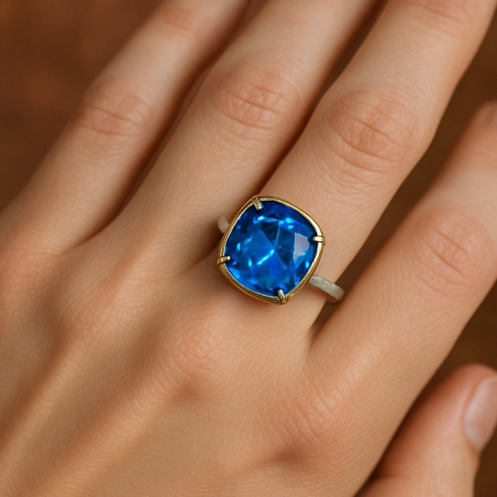 Handcrafted sparkly ring made with Swarovski crystal adjustable fit