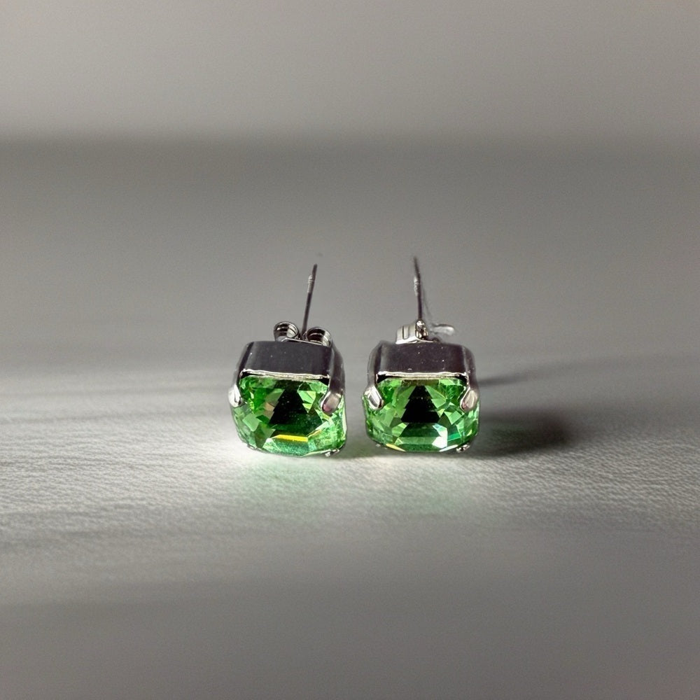 Handcrafted post earrings with Swarovski crystal