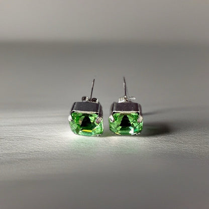 Handcrafted post earrings with Swarovski crystal