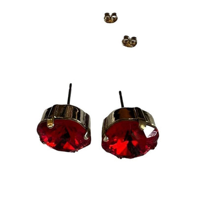 Handcrafted earrings with red Swarovski crystal