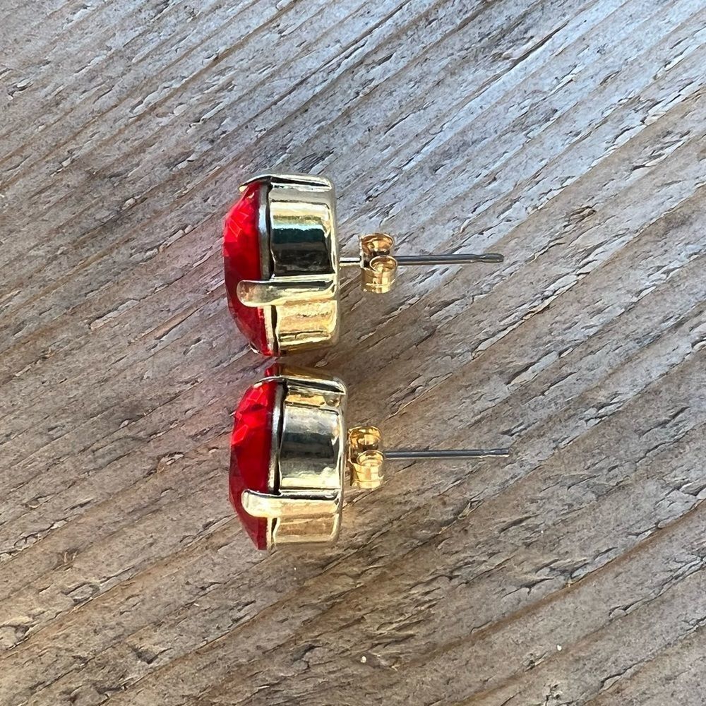 Handcrafted earrings with red Swarovski crystal