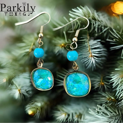 Handcrafted earrings with laguna Swarovski crystal