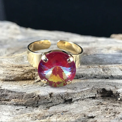 Handcrafted sparkly ring made with Swarovski crystal adjustable fit