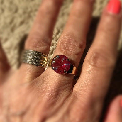 Handcrafted sparkly ring made with Swarovski crystal adjustable fit