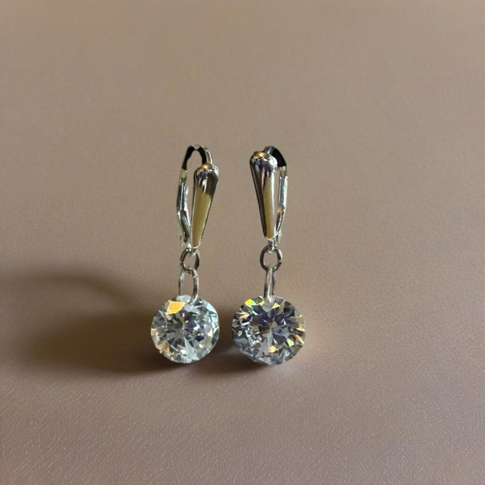 Handcrafted earrings with CZ crystal drops