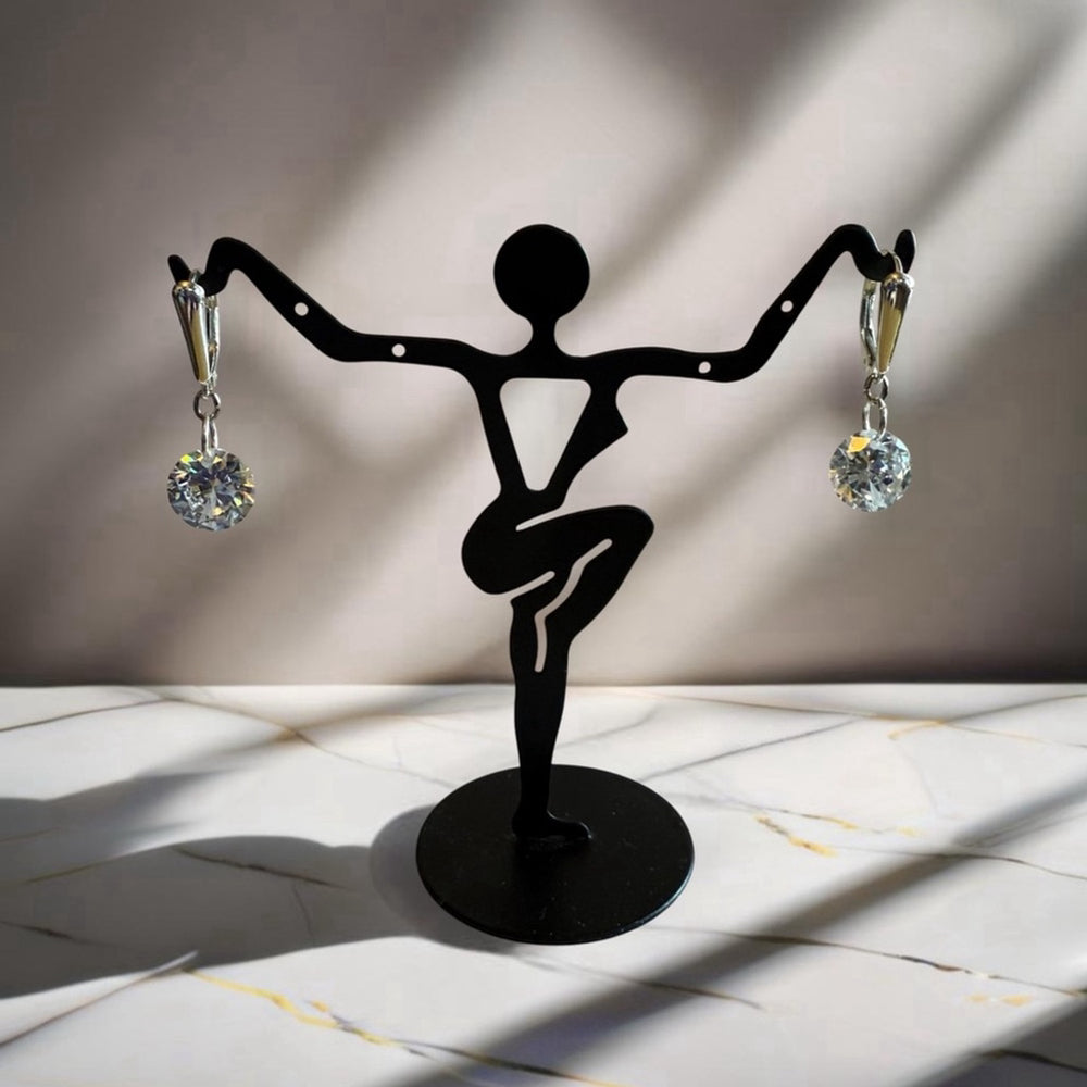 Handcrafted earrings with CZ crystal drops