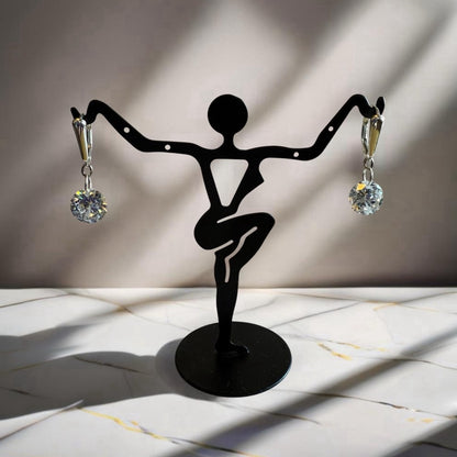 Handcrafted earrings with CZ crystal drops