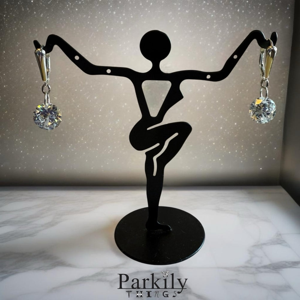 Handcrafted earrings with CZ crystal drops
