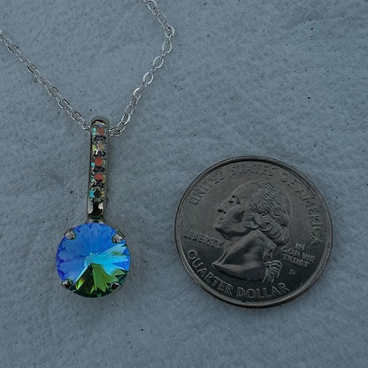 Handcrafted necklace with Swarovski crystal and chain