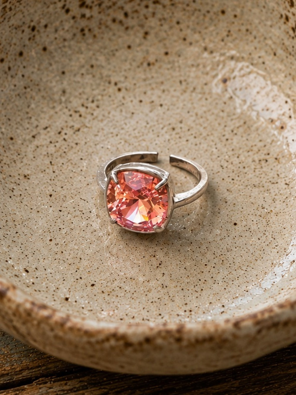 Handcrafted sparkly ring made with Swarovski crystal adjustable fit