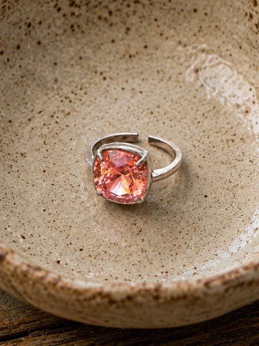 Handcrafted sparkly ring made with Swarovski crystal adjustable fit