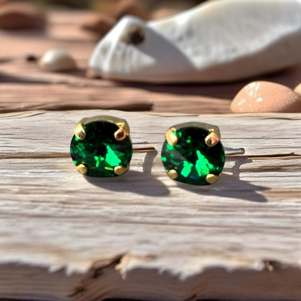 Handcrafted petite stud earrings with Swarovski crystal