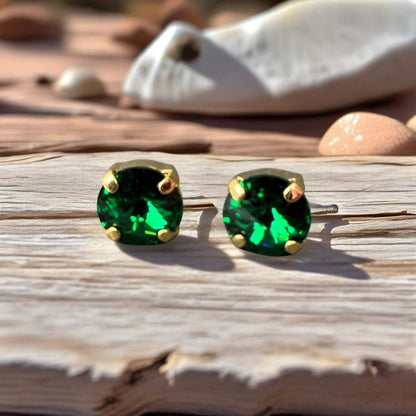 Handcrafted petite stud earrings with Swarovski crystal