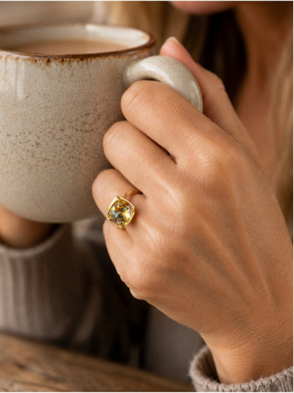 Handcrafted sparkly ring made with Swarovski crystal adjustable fit
