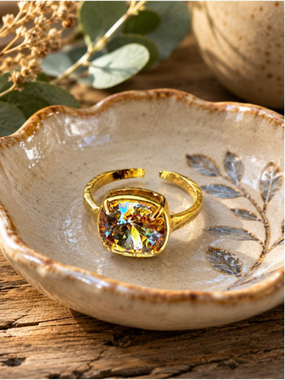 Handcrafted sparkly ring made with Swarovski crystal adjustable fit