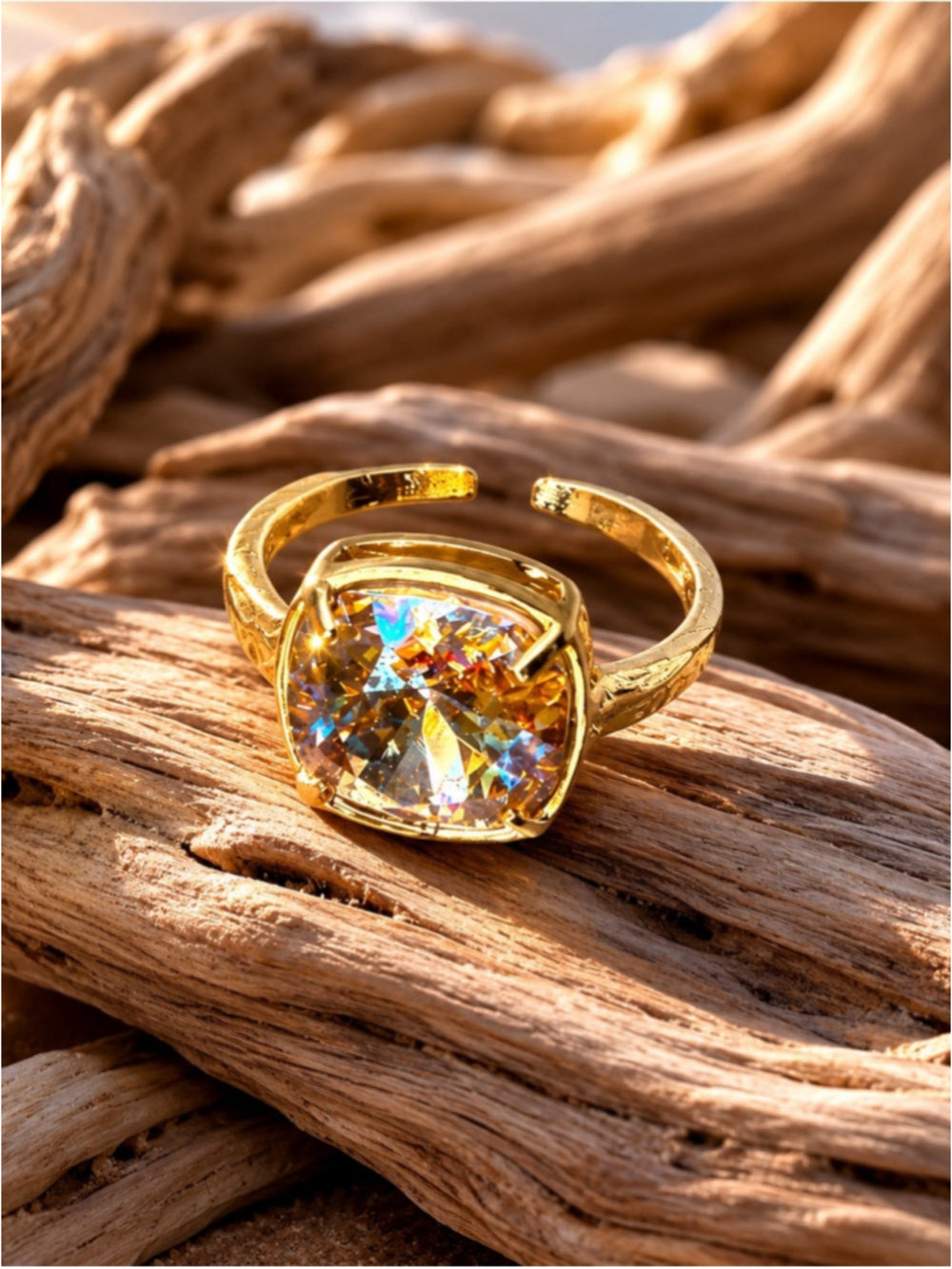 Handcrafted sparkly ring made with Swarovski crystal adjustable fit